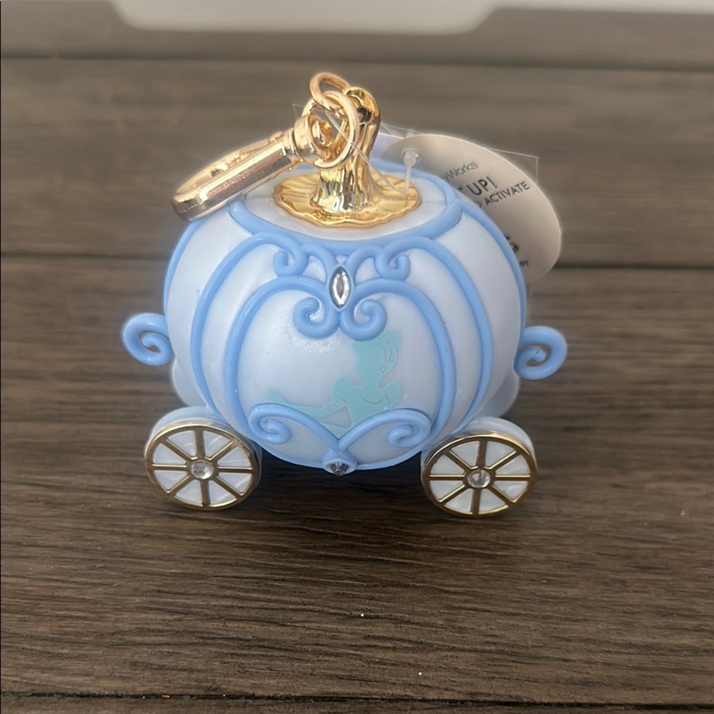 Cinderella’s Bath & Body Works antibacterial Blue and Gold Carriage.
